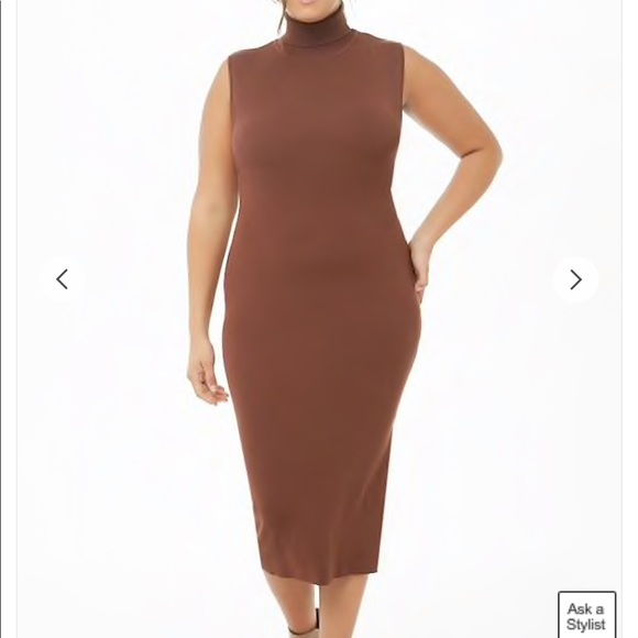 Chocolate Turtle Neck Dress - Picture 4 of 4